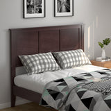 Full Wood Headboard Flat Panel with Pre-drilled Holes and Height Adjustment-Brown