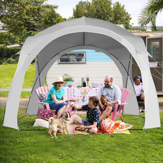 11 x 11 Feet Patio Sun Shade Shelter Canopy Tent Portable UPF 50+ Outdoor Beach-White