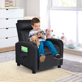 Ergonomic PU Leather Kids Recliner Lounge Sofa for 3-12 Age Group-Black