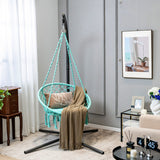 Cushioned Hammock Swing Chair with Hanging Kit-Turquoise