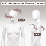 5.8 ft Full Body Female Mannequin Egghead Manikin with Metal Stand