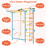 7 In 1 Kids Indoor Gym Playground Swedish Wall Ladder-Yellow