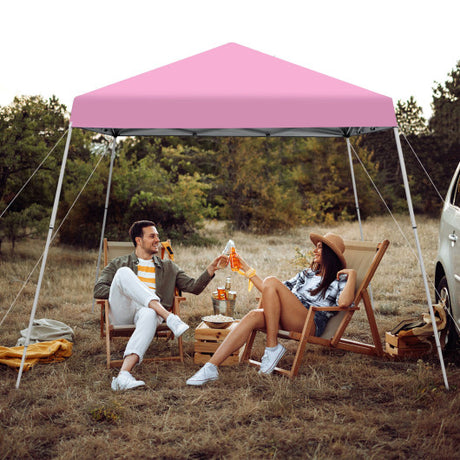 10 x 10 Feet Outdoor Instant Pop-up Canopy with Carrying Bag-Pink