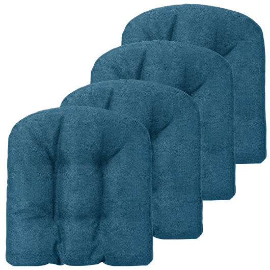 Chair Cushion U-Shaped Chair Pads with Polyester Cover 4 Pack 17.5 x 17Inch  Navy