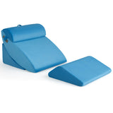 4 Pieces Orthopedic Bed Wedge Pillow Set for Pain Relief-Blue