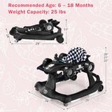 4-in-1 Foldable Activity Push Walker with Adjustable Height-Black