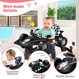 4-in-1 Foldable Activity Push Walker with Adjustable Height-Black