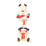 5.6 Feet Lighted Stacked Snowmen Christmas Decoration