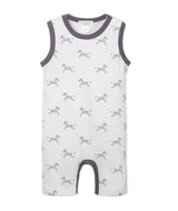 Tank Romper - Zebras on White  100% Pima Cotton by Feather Baby