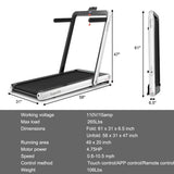 4.75HP 2 In 1 Folding Treadmill with Remote APP Control-White