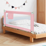 57 Inch Toddlers Vertical Lifting Baby Bed Rail Guard with Lock-Pink