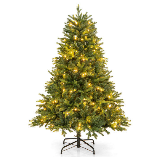 5/6/7 Feet Pre-lit Artificial Christmas Tree with Branch Tips and LED Lights-5 ft
