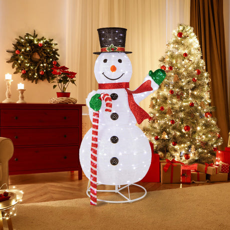 5 Feet Pop-up Christmas Snowman with 180 LED Lights