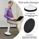 Adjustable Active Learning Stool Sitting Home Office Wobble Chair with Cushion Seat -White