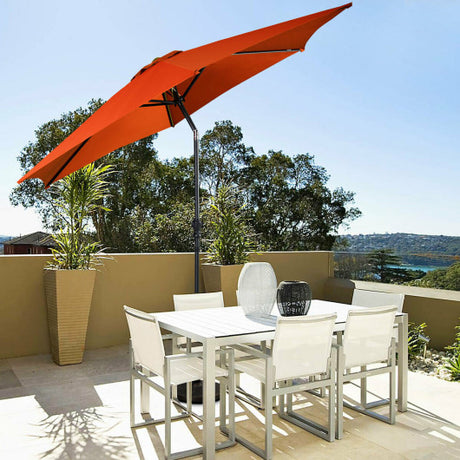 9 ft Patio Outdoor Umbrella with Crank-Orange