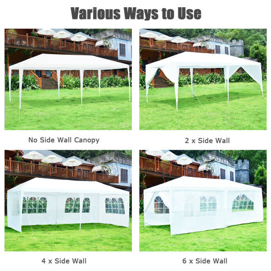 10 x 20 Feet 6 Sidewalls Canopy Tent with Carry Bag-White