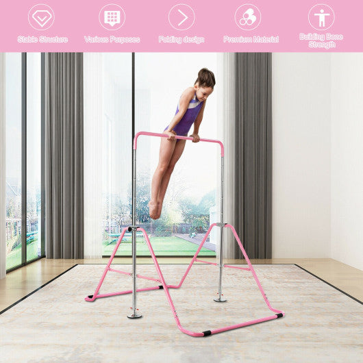 Expandable Gymnastics Training Bar Adjustable Junior Horizontal Kip Bar-Pink