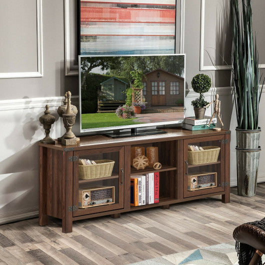 TV Stand Entertainment Center for TVs up to 65 Inch with Storage Cabinets-Walnut