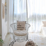 Hanging Hammock Chair with 330 Pounds Capacity and Cotton Rope Handwoven Tassels Design-Gray