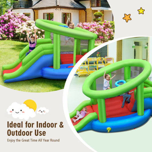 Inflatable Dual Slide Basketball Game Bounce House Without Blower