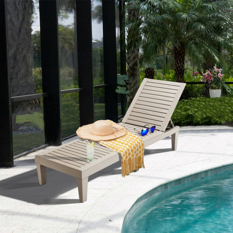 Outdoor Recliner Chair with 5-Position Adjustable Backrest-Brown