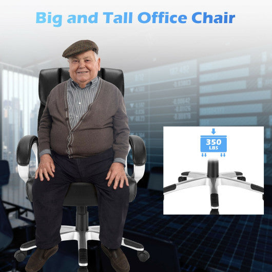 Big and Tall Adjustable High Back Leather Executive Computer Desk Chair