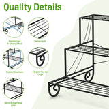 3 Tier Outdoor Metal Garden Planter Holder Shelf