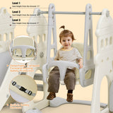 6-in-1 Slide and Swing Set with Ball Games for Toddlers-White