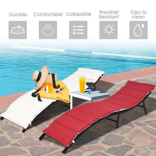 2Pcs Folding Patio Lounger Chair