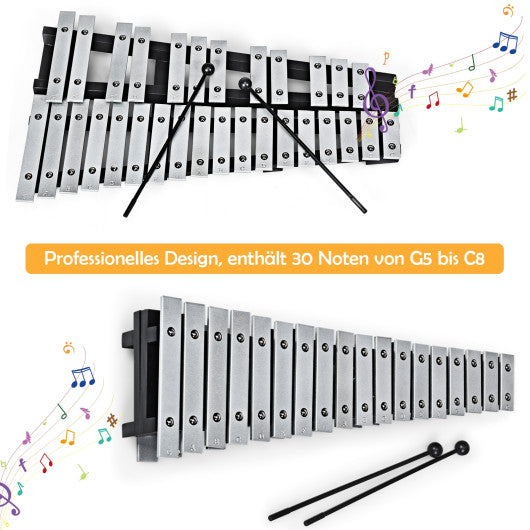 Foldable Aluminum Glockenspiel Xylophone 30 Note with Bag