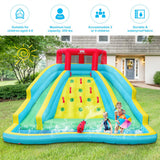 Inflatable Water Park Bounce House with Double Slide and Climbing Wall