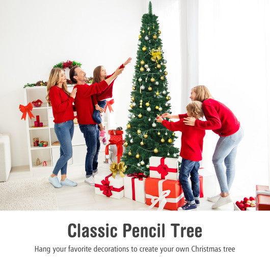 PVC Artificial Slim Pencil Christmas Tree-8 Feet