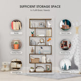 6 Tier S-Shaped Bookshelf Storage Display Bookcase Decor Z-Shelf -Coffee