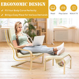 Relax Bentwood Lounge Chair  Set with Magazine Rack-White