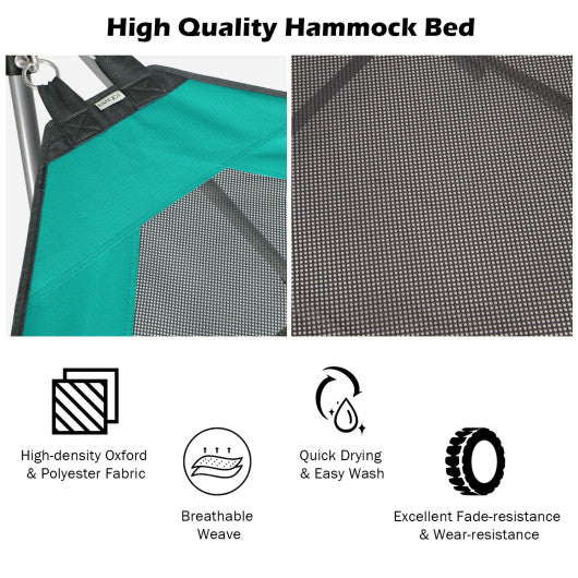 Portable Folding Hammock with Hammock Stand-Turquoise