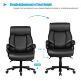 Big & Tall 400lb PU Leather Massage Office Chair-Black