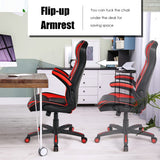 Racing Style Office Chair with PVC and PU Leather Seat-Red