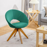 Swivel Accent Chair with Oversized Upholstered Seat for Home Office-Green
