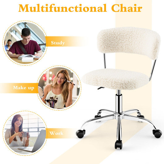 White sherpa desk online chair