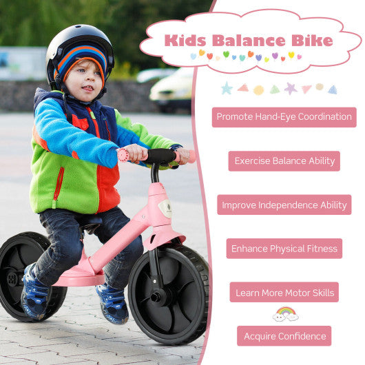 4-in-1 Kids Training Bike Toddler Tricycle with Training Wheels and  Pedals-Pink