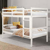 Twin Bunk Bed Children Wooden Bunk Beds Solid Hardwood-White