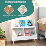 5-Cube Kids Bookshelf and Toy Organizer with Anti-Tipping Kits-White