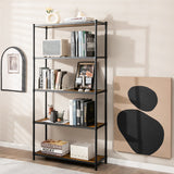5 Tiers 61 Inch Multi-use Bookshelf with Metal Frame-Black