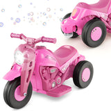 6V Kids Electric Ride on Motorcycle with Bubble Maker and Music-Pink