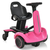 6V Kids Ride on Drift Car with 360° Spin and 2 Adjustable Heights-Pink