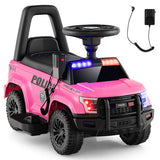 6V Kids Ride On Police Car with Real Megaphone and Siren Flashing Lights-Pink