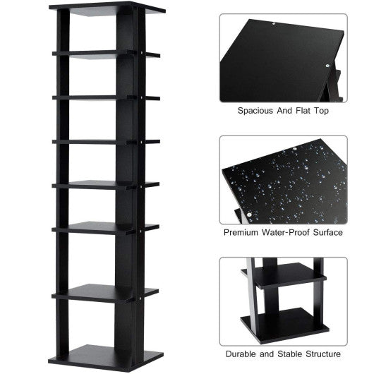 7-Tier Dual Shoe Rack Free Standing Shelves Storage Shelves Concise-Bl –  Aiden's Corner