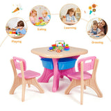 In/Outdoor 3-Piece Plastic Children Play Table & Chair Set