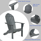 Acacia Wood Outdoor Adirondack Chair with Ergonomic Design-Gray