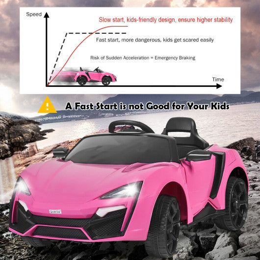 12V 2.4G RC Electric Vehicle with Lights-Pink